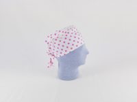 Bandana cuffia bianca pois fuxia