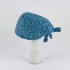 Bandana, cuffia professionale blu fiorellini NivesCoseBelle