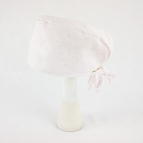 Bandana caregiver, cuffietta rosa coniglietti cuori NivesCoseBelle