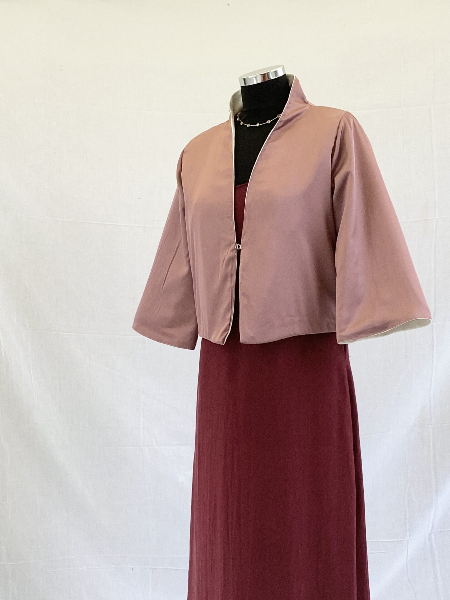 Giacca Basic, Cotone e Raso, double face, TAGLIA  S