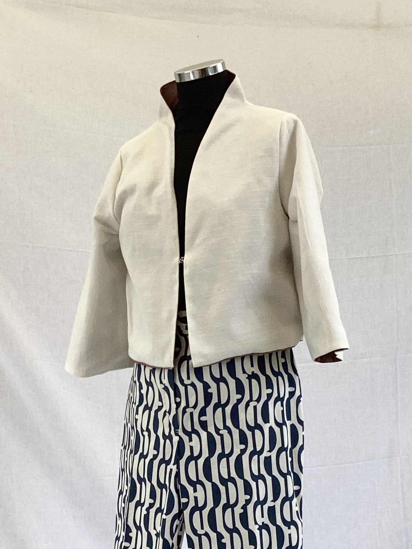 Giacca Basic, Cotone e Raso, double face, TAGLIA  S