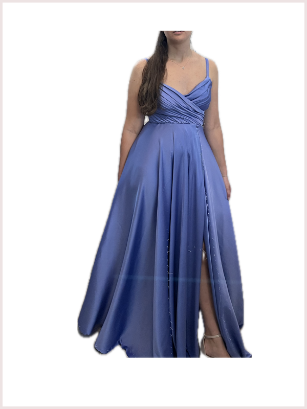 Abito da cerimonia a ruota con bustino con drappeggio MARA - LUX